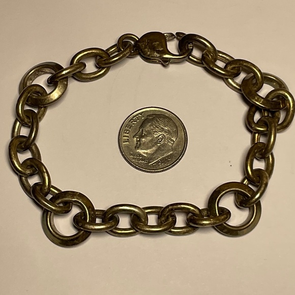 Heavy Sterling Silver Italian Bracelet with 2 Size Links. 7.75 inches long - Picture 2 of 5